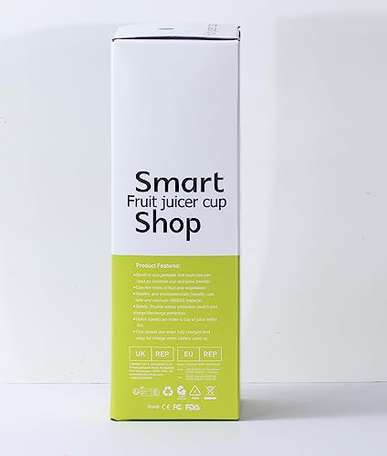 Portable Electric USB Juicer Blender Cup - Mini Blender for Shakes, Smoothies & Juice - 380ml, Six Blades - Blue