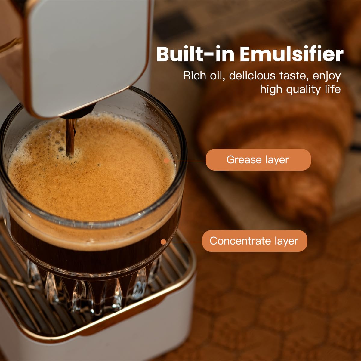 Espresso Machine for Coffee Capsules Compatible with Nespresso OriginalLine Machine, Espresso Maker for Nespresso OriginalLine, Bestpresso Coffee Capsules Peet's Espresso more (White)