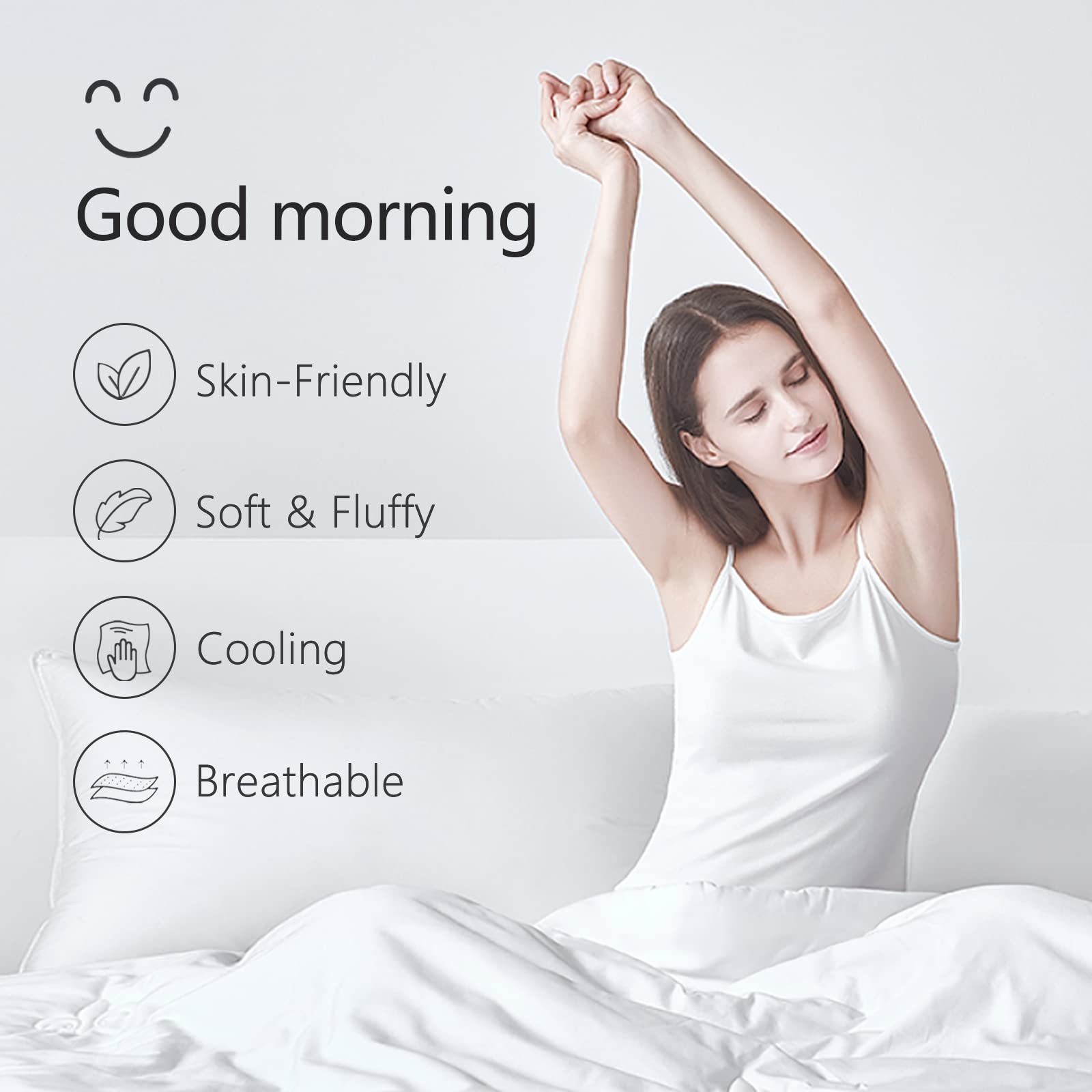 TEXARTIST Premium 2100 Series Queen Comforter All Season Breathable White Comforter Soft 4D Spiral Fiber Quilted Down Alternative Duvet Insert with Corner Tabs Luxury Hotel Style (88"x88")