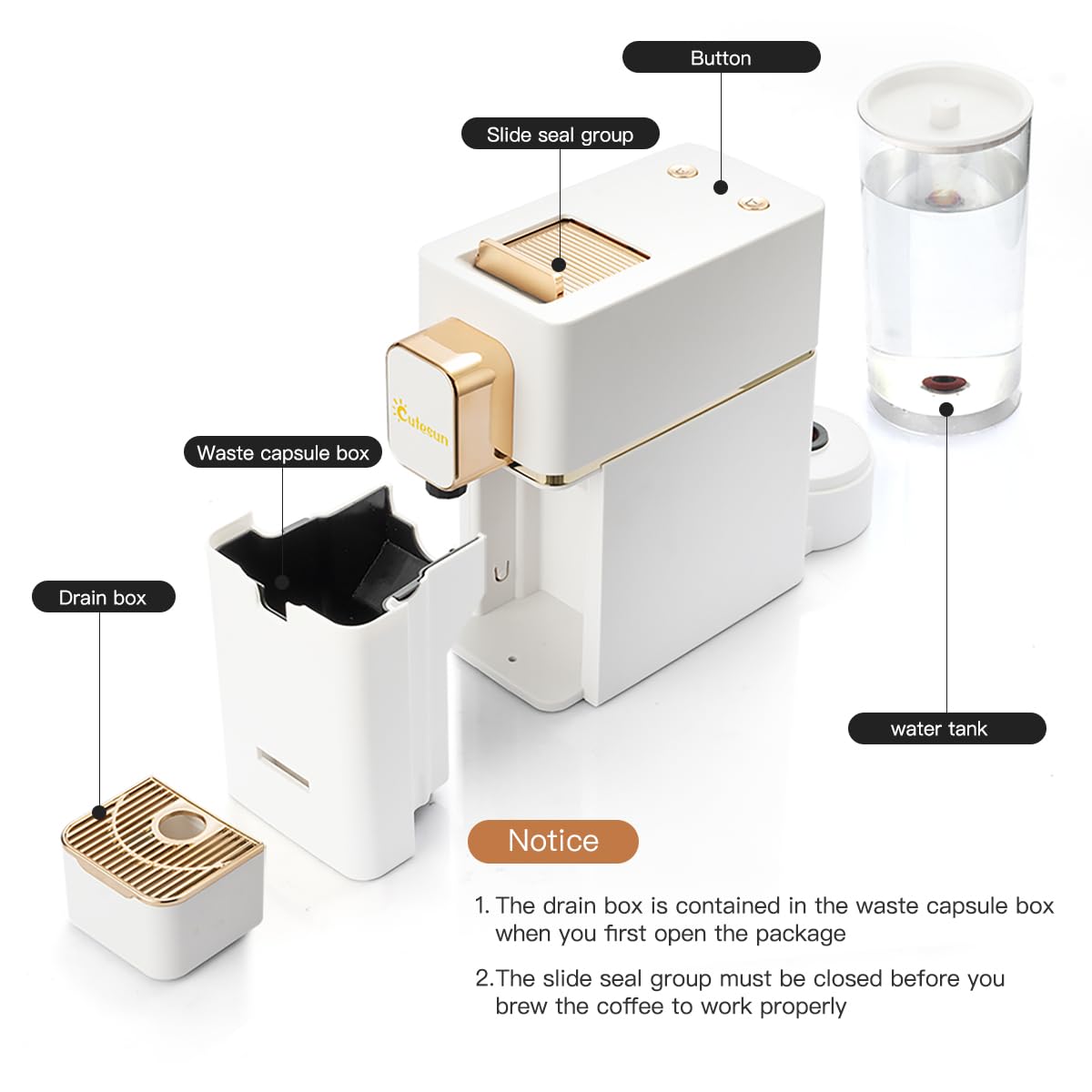 Espresso Machine for Coffee Capsules Compatible with Nespresso OriginalLine Machine, Espresso Maker for Nespresso OriginalLine, Bestpresso Coffee Capsules Peet's Espresso more (White)