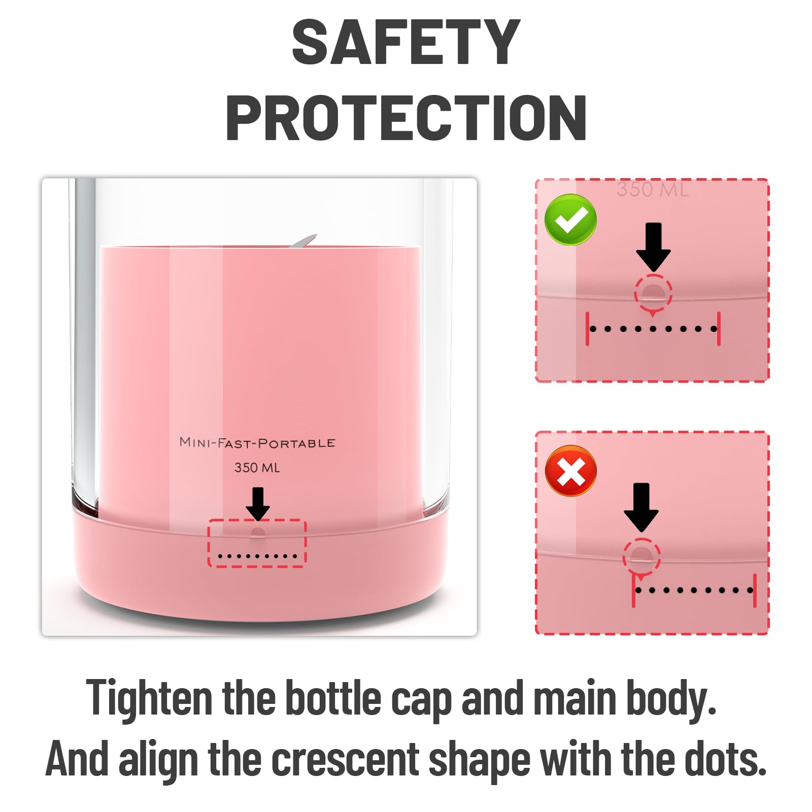 OTPEIR Portable Blender for Shakes and Smoothies with 11.83 Oz Travel Cup and Lid,Durable Stainless Steel Blades for Juice Blending Performance, Pink