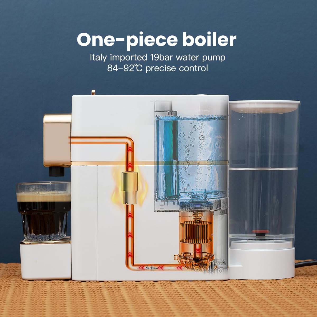 Espresso Machine for Coffee Capsules Compatible with Nespresso OriginalLine Machine, Espresso Maker for Nespresso OriginalLine, Bestpresso Coffee Capsules Peet's Espresso more (White)