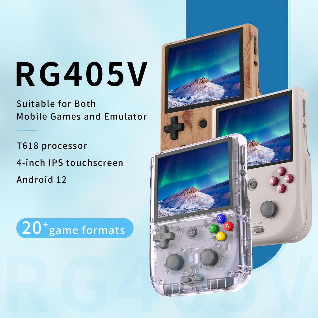 RG405V Retro Handheld Game Console , Unisoc Tiger T618 Android 12 System 4.0 Inch IPS Touch Screen Support 5G WiFi Bluetooth 5.0 with 128G TF Card 3172 Games 5500mAh Battery (Purple)