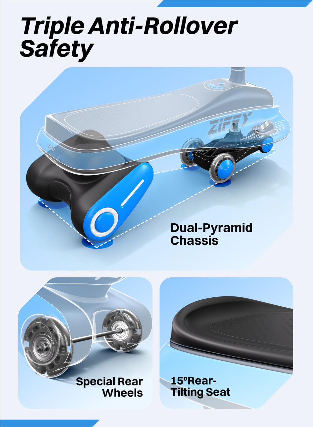 ZIFFY 45W 5.5A Light-Up Electric Wiggle Car with Pedal, Rechargeable Battery, 2-in-1 Swing Car, 2 Speed Ride-On Toy, Anti-Rollover, Flashing Wheels for Ages 3+ (Up to 110 lbs)