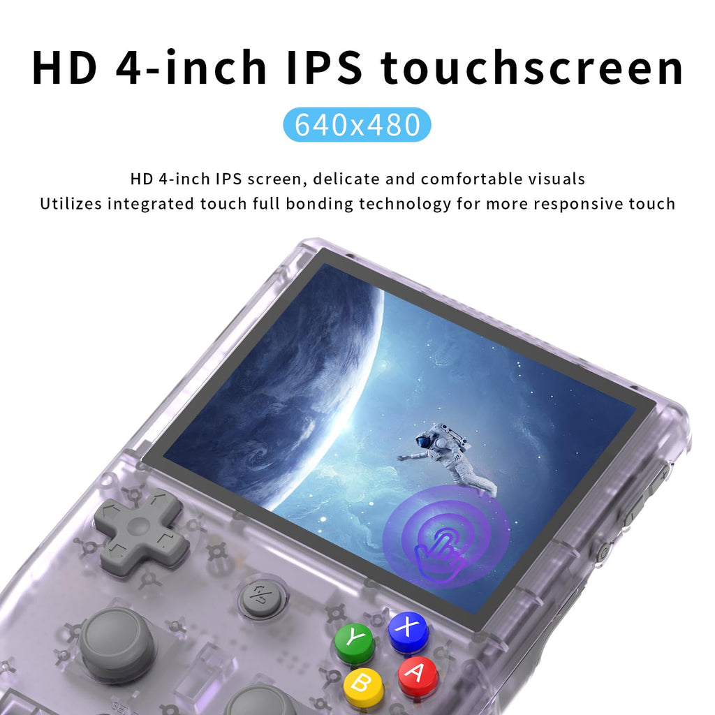 RG405V Retro Handheld Game Console , Unisoc Tiger T618 Android 12 System 4.0 Inch IPS Touch Screen Support 5G WiFi Bluetooth 5.0 with 128G TF Card 3172 Games 5500mAh Battery (Purple)