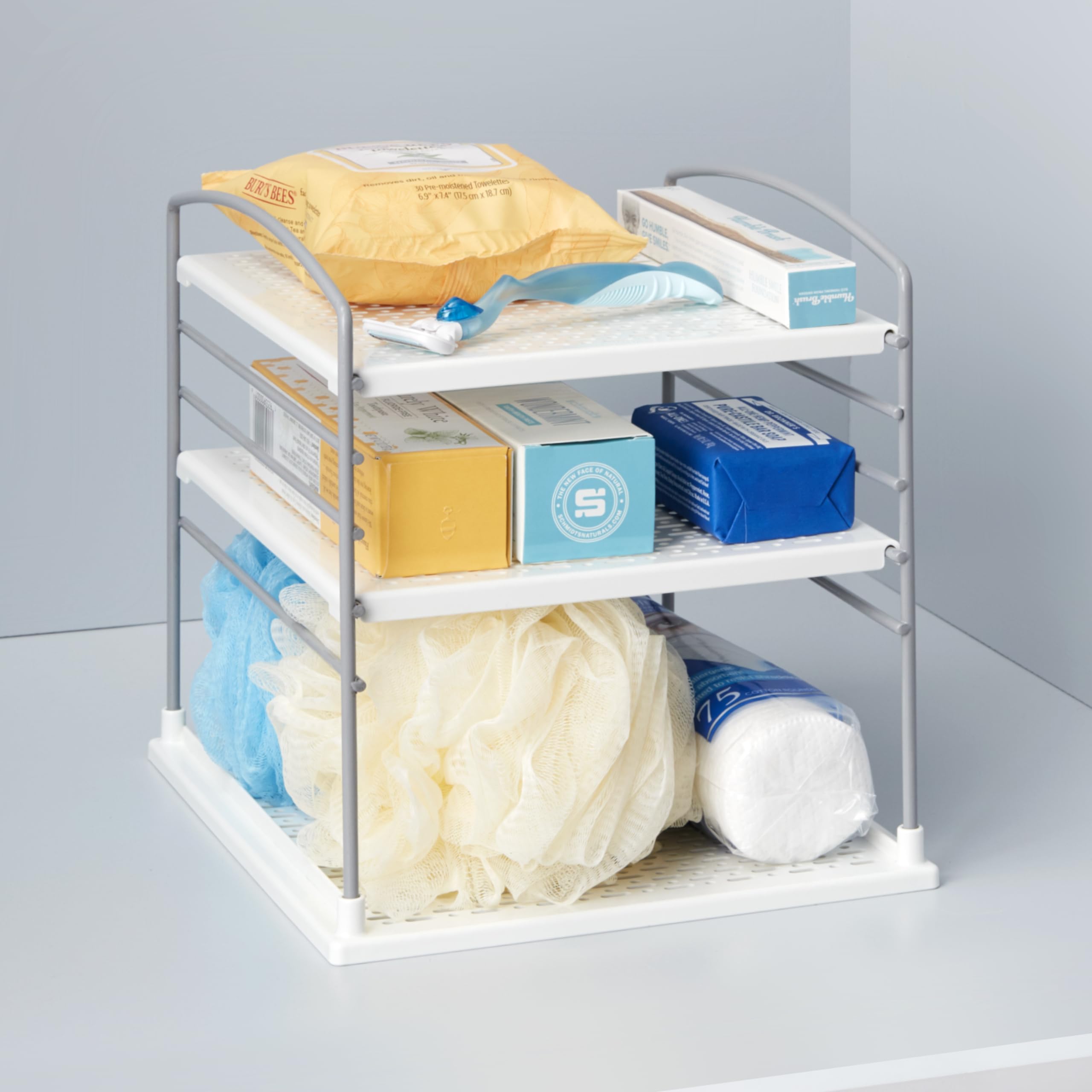 YouCopia UpSpace Cabinet Box Organizer, Adjustable Kitchen Pantry Shelf for Plastic Wrap and Foil Storage, Small Classic Edition