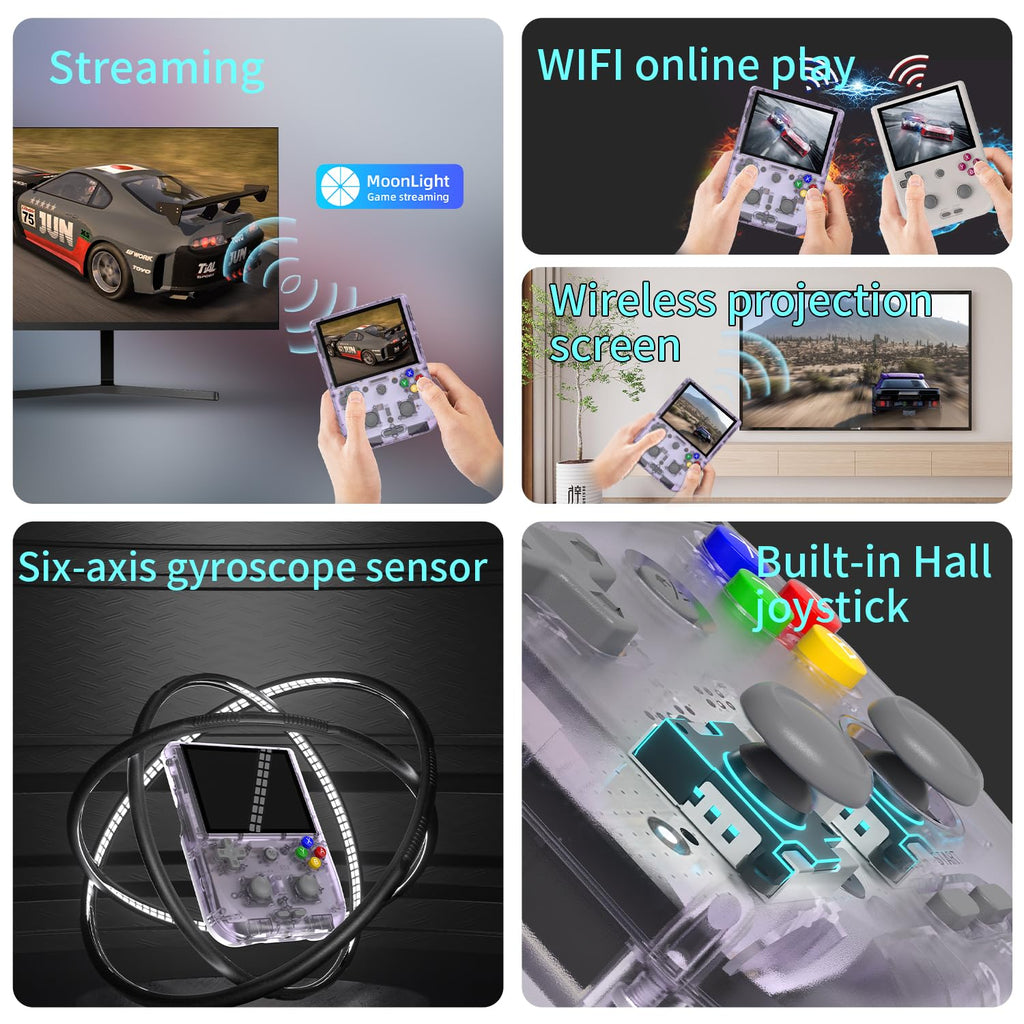 RG405V Retro Handheld Game Console , Unisoc Tiger T618 Android 12 System 4.0 Inch IPS Touch Screen Support 5G WiFi Bluetooth 5.0 with 128G TF Card 3172 Games 5500mAh Battery (Purple)