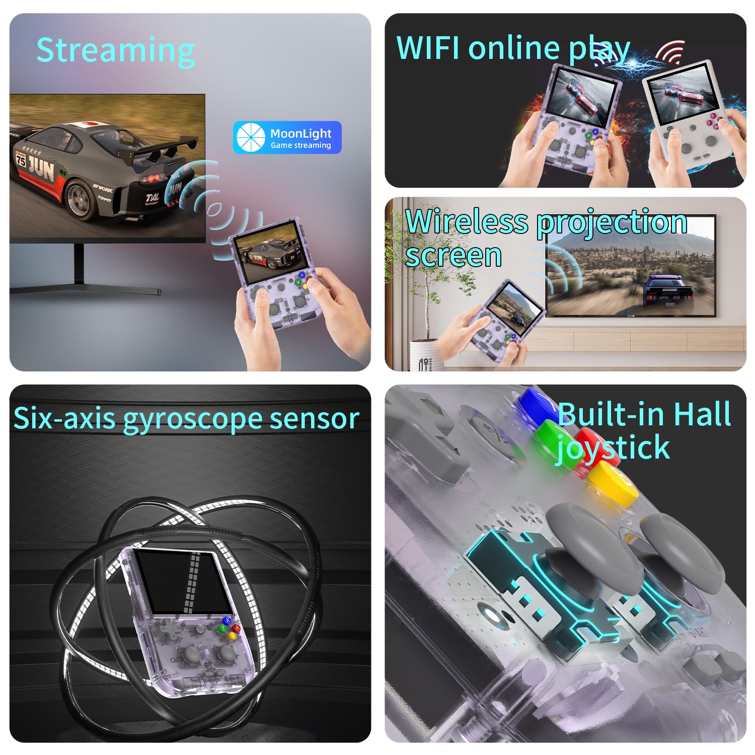 RG405V Retro Handheld Game Console , Unisoc Tiger T618 Android 12 System 4.0 Inch IPS Touch Screen Support 5G WiFi Bluetooth 5.0 with 128G TF Card 3172 Games 5500mAh Battery (Purple)