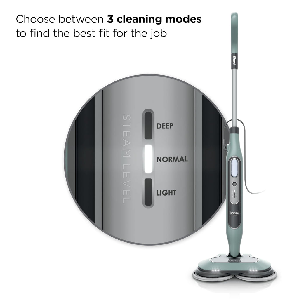 Shark Steam & Scrub Steam Mop, All-in-One Scrubbing and Sanitizing Hard Floor Cleaner, LED Headlights, 4 Dirt Grip Soft Scrub Pads Included, XL Water Tank, Swivel Steering, Hawaiian Grey, S8001