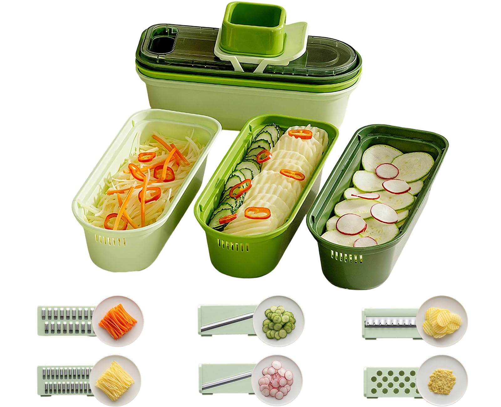 Stainless Steel Box Grater with Container - 6-in-1 Kitchen Slicer & Shredder for Cheese, Vegetables, Fruits - Dishwasher Safe, Non-Slip Base, Ergonomic Handle