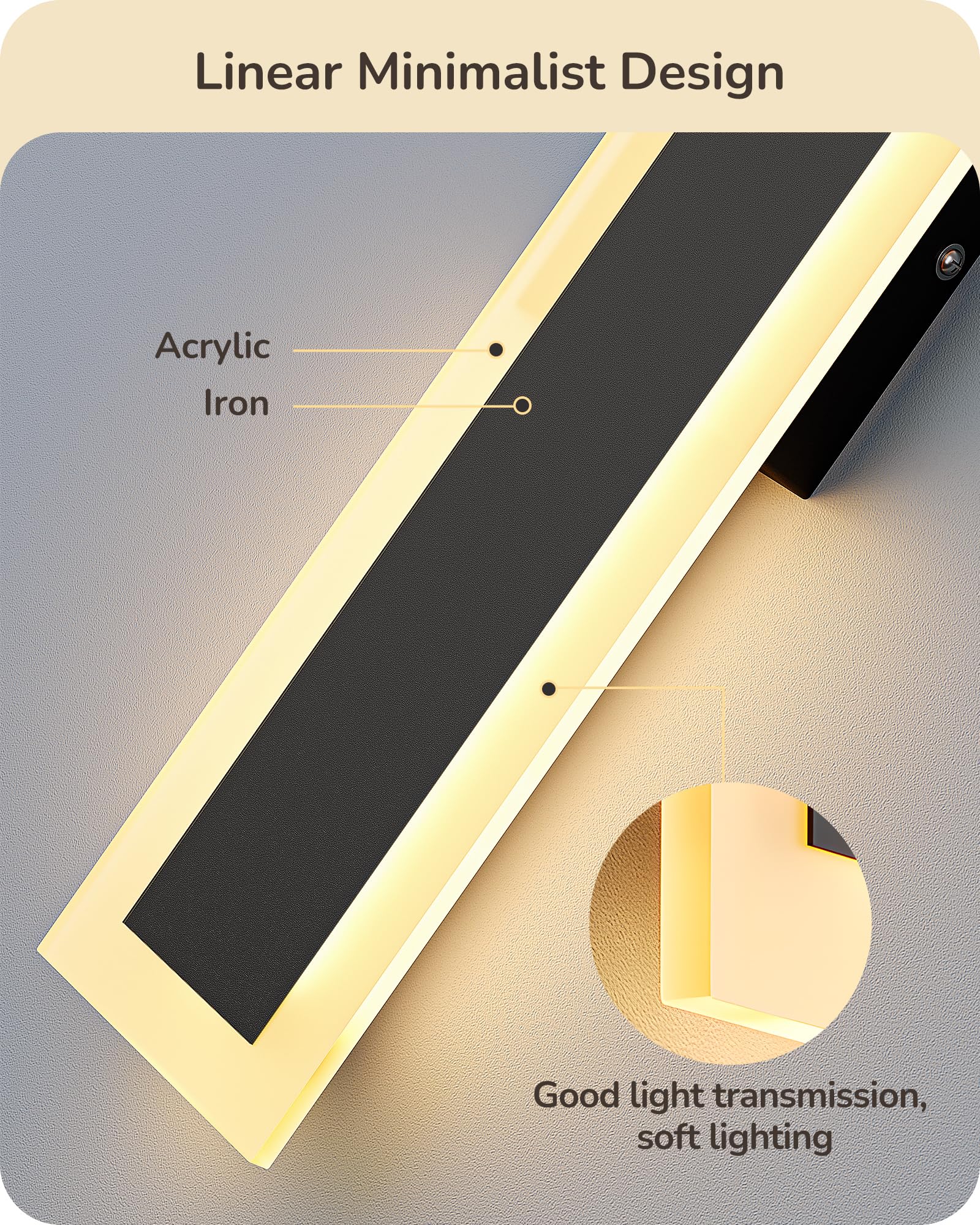 EDISHINE 39.4" LED Outdoor Wall Lights Dimmable, 2 Pack Long Exterior Lighting Fixtures Wall Mount, 3CCT, Linear Modern Outdoor Wall Sconce, IP65 Waterproof Front Porch Light for House 28W 1600LM