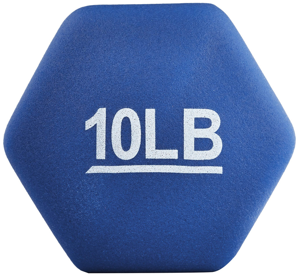 Amazon Basics Neoprene Dumbbell Hand Weights, 10 Pound, Pair, Navy Blue
